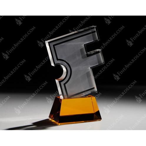 Elegant Essence Diamond Crystal Customized Recognition Award w/ Text - Trophy Partner Custom Awards