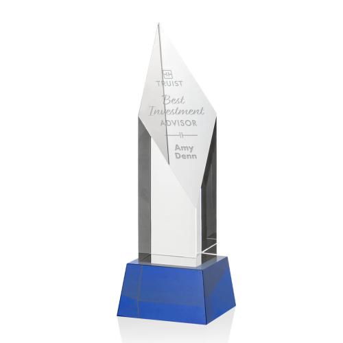 Corporate Awards - Vertex Blue on Base Crystal Award