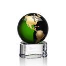 Dundee Globe Green/Gold Crystal Award