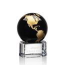 Dundee Globe Black/Gold Crystal Award