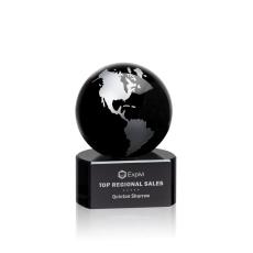 Employee Gifts - Marcana Globe Black/Silver Spheres Crystal Award