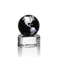 Employee Gifts - Dundee Globe Black/Silver Spheres Crystal Award