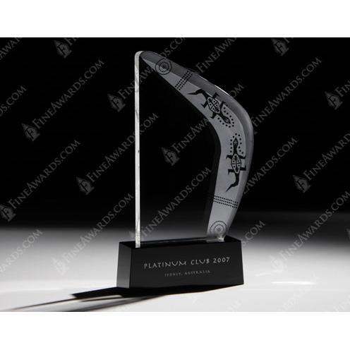 Featured - Custom Crystal Awards Gallery - Crystal Boomerang Award