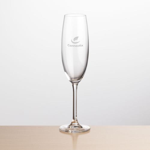 Corporate Recognition Gifts - Etched Barware - Coleford Flute - Deep Etch