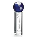 Luz Globe Blue/Silver Spheres Crystal Award