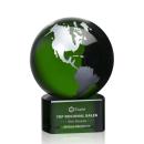 Marcana Globe Green/Silver Crystal Award
