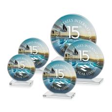 Employee Gifts - Victoria Full Color Clear Circle Crystal Award