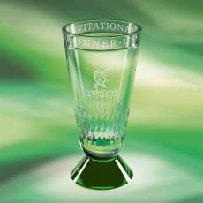 Employee Gifts - Green Optical Crystal Expressions Vase