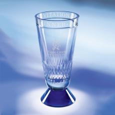 Employee Gifts - Blue Optical Crystal Expressions Vase