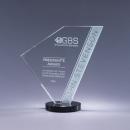 Clear Optical Crystal Navigate Geometric Award with Black Base