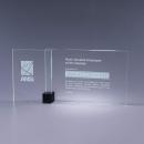 Black Shadow Clear Optical Crystal Plaque with Black Cube