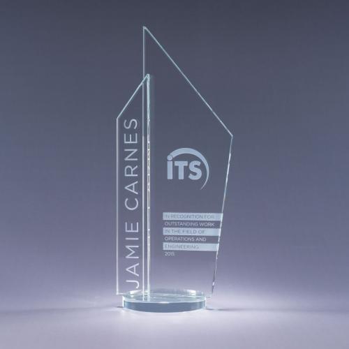 Corporate Awards - Crystal Awards - Colored Crystal - Clear Optical Crystal Skape Obelisk Award