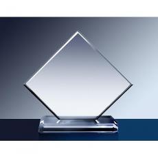 Employee Gifts - Clear Glass Cut Corner Square Award