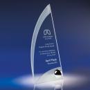 Ergo Jade Crystal Award with Chrome Accent