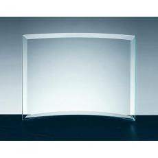 Clear Jade Glass Beveled Crescent Award