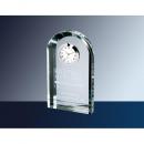 Clear Optical Crystal Royal Arch Clock with Silver Accent