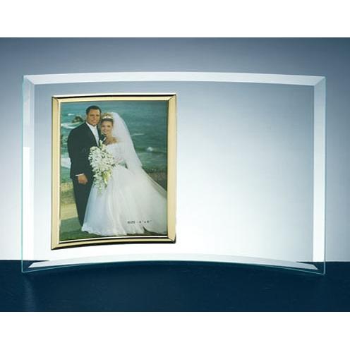 Corporate Gifts, Recognition Gifts and Desk Accessories - Picture Frames - Clear Curved Glass Vertical Photo Frame