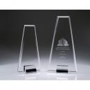 Clear Crystal Pinnacle Plaque on Chrome Plated Base
