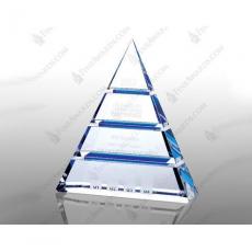 Employee Gifts - Clear Crystal Tiered Pyramid Luxor Award