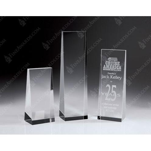 Corporate Awards - Crystal Awards - Pillar Awards - Clear Crystal Tower Plaque Award