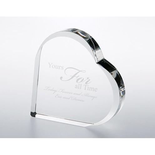Corporate Gifts, Recognition Gifts and Desk Accessories - Clear Optical Crystal Heart Keepsake Paperweight