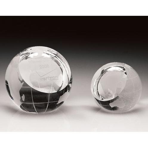 Corporate Gifts, Recognition Gifts and Desk Accessories - Clear Optical Crystal Sphere Paperweight