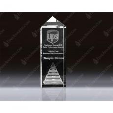 Employee Gifts - Clear Optical Crystal 3D Obelisk Award
