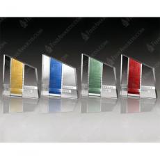 Employee Gifts - Clear & Colored Optical Crystal Chroma Plaque