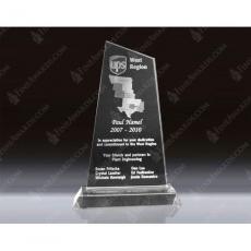 Employee Gifts - Clear Optical Crystal 3D Trapezoid Award