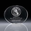 Clear Optical Crystal 3D Oval Rising Sun Plaque