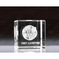 Employee Gifts - Clear Optical Crystal Flat 3D Cube