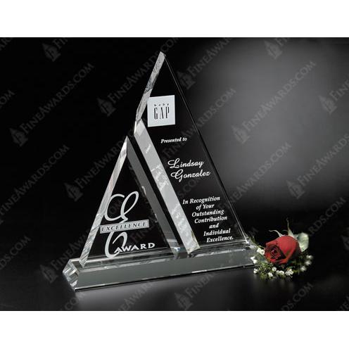 Corporate Awards - Crystal Awards - Clear Optical Crystal Aztec Award
