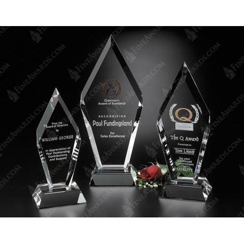Corporate Awards - Crystal Awards - Fremont Peak Clear Crystal Trophy