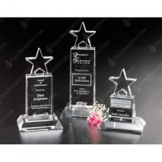 Employee Gifts - Clear Crystal Champion Pedestal Star