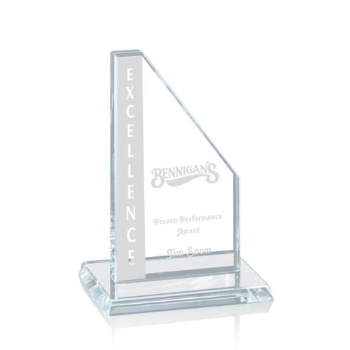 Corporate Awards - Crystal Awards - Crystal Pillar Awards - Executive Tower Starfire Obelisk Crystal Award