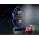 Blue Shadow Clear Crystal Award with Blue Glass