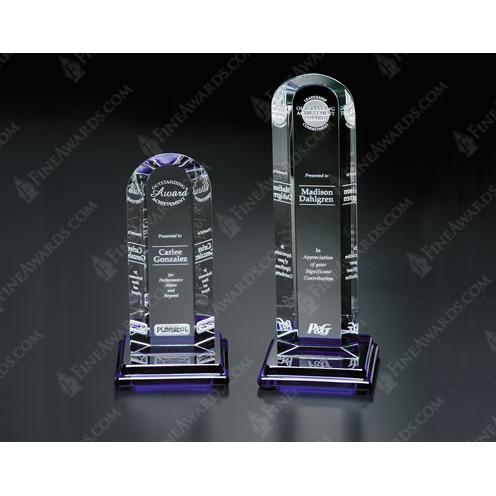 Corporate Awards - Crystal Awards - Crystal Pillar Awards - Clear Optical Crystal Vision Tower Award