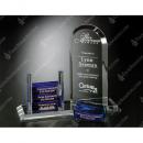 Clear & Blue Goal Setter Arch Crystal Trophy