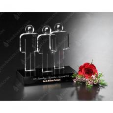 Employee Gifts - Clear Crystal Unity Award on Black Base