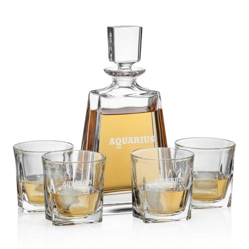 Corporate Recognition Gifts - Etched Barware - Riddell Decanter Set