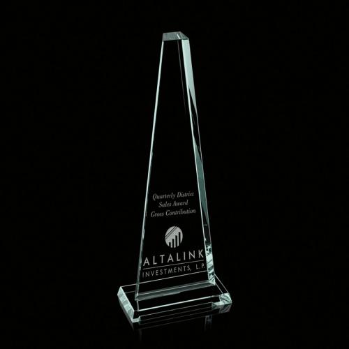 Corporate Awards - Pinnacle Jade Obelisk Glass Award