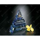 Accolade Blue Glass Pyramid Award
