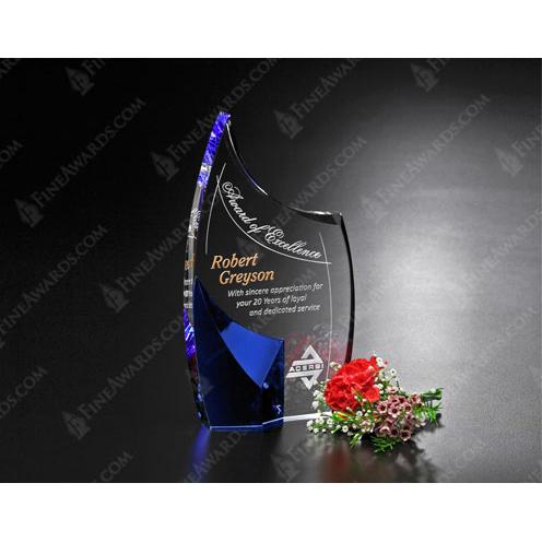 Corporate Awards - Service Awards - Allure Clear & Blue Glass Award