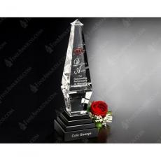 Employee Gifts - Clear Epitome Jade Glass Award on Black Base