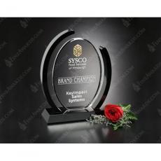 Employee Gifts - Clear Optical Crystal Callaway Award on Black Stand