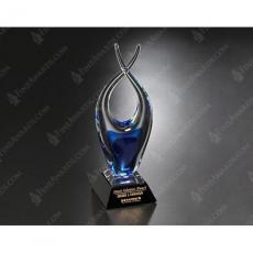 Employee Gifts - Liberty Art Glass Award on Black Base