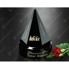 Employee Gifts - Awards in Motion Optical Crystal Hexagon on Black Base