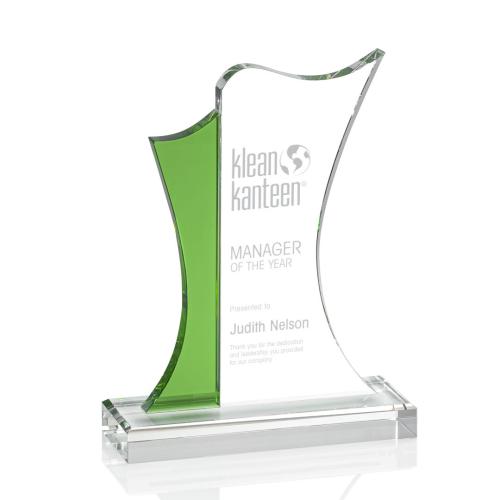 Corporate Awards - Newport Green Abstract / Misc Crystal Award