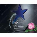 Cerulean Crystal Blue Star Award in Clear Geometric Shape