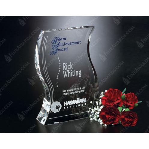 Corporate Awards - Crystal Awards - Clear Optical Crystal Malibu Award